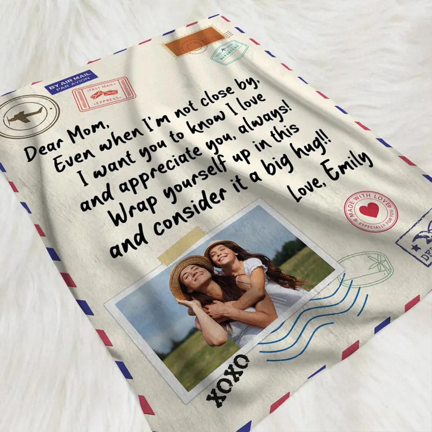 Custom Mom Letter Photo Blanket