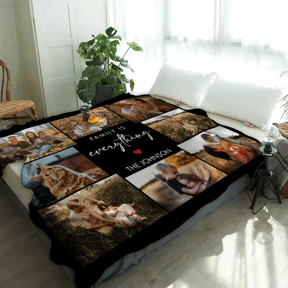 Family Is Everything 8 Photos Collage Blanket