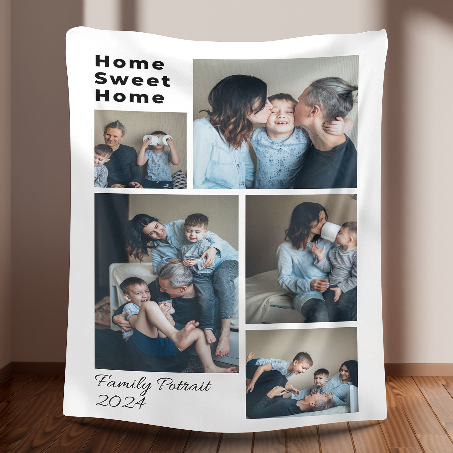 Sweet Home Custom 5 Photos Blanket Fleece Blankets