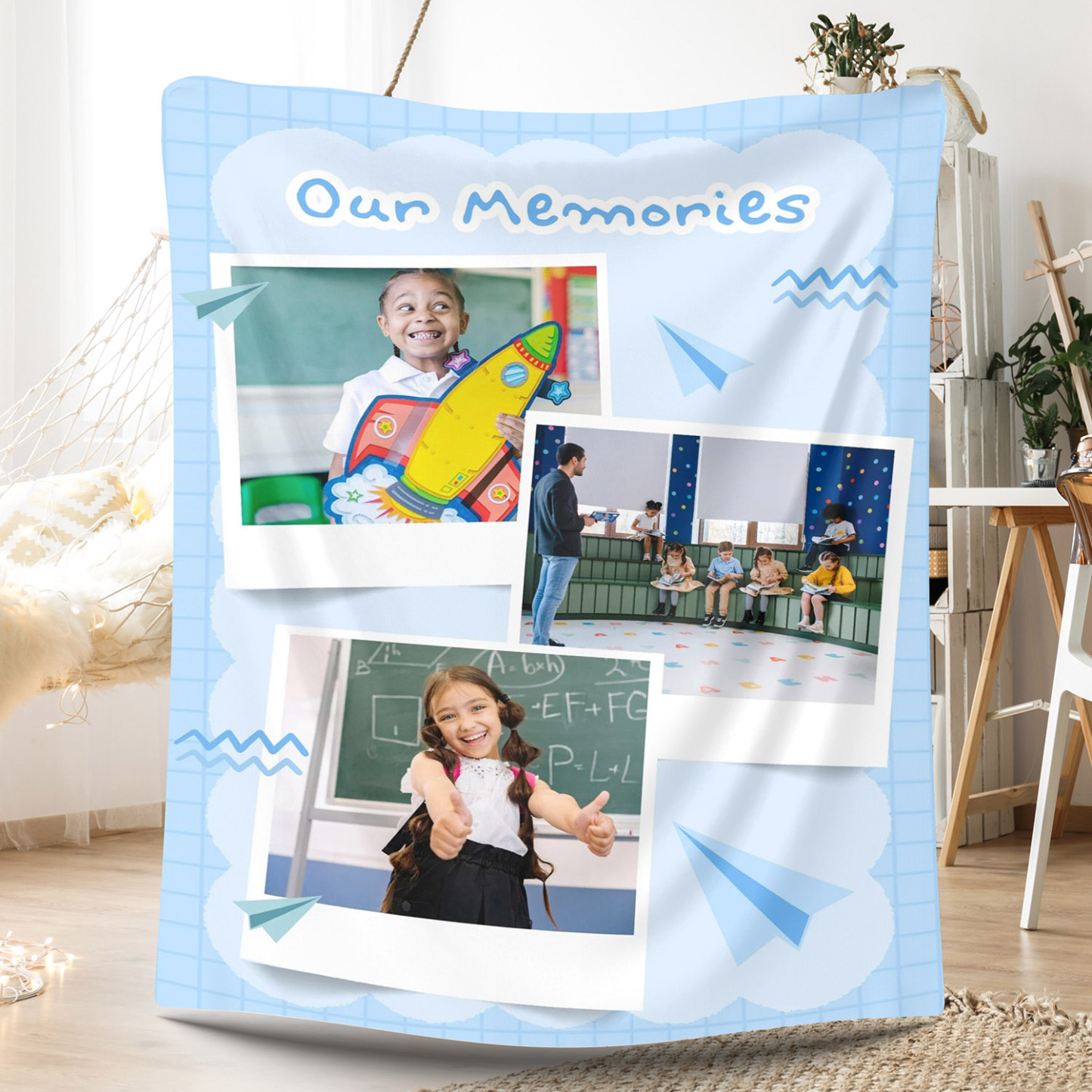 Custom Photos Fleece Blanket for Kids