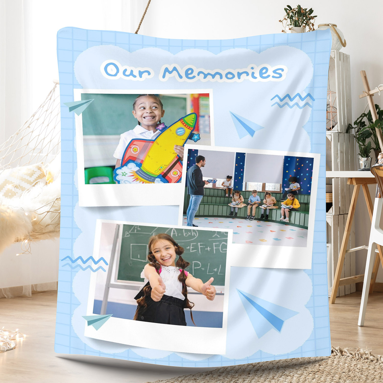 Custom Photos Fleece Blanket for Kids