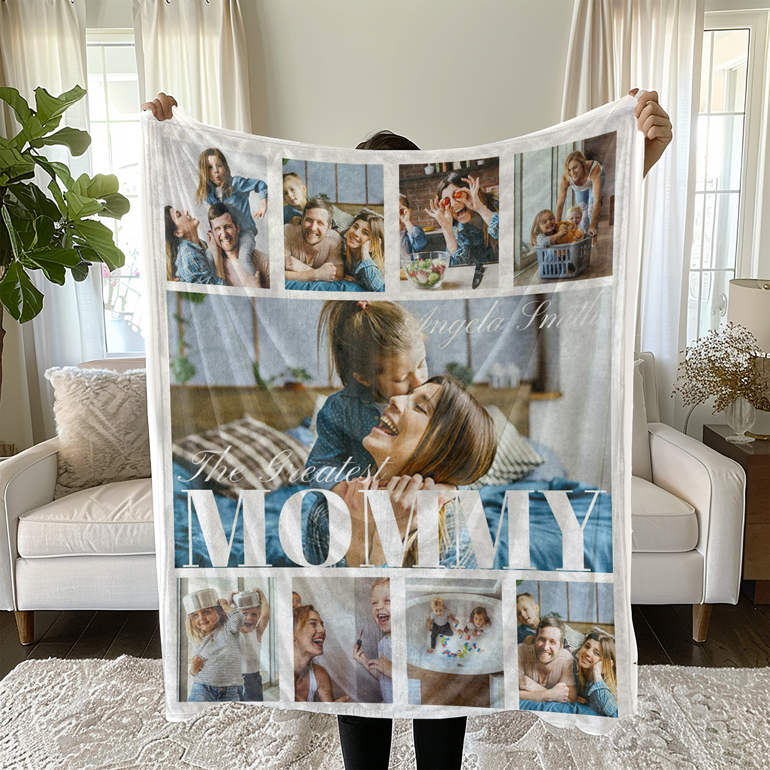 The Greatest Mother 9 Photos Fleece Blankets