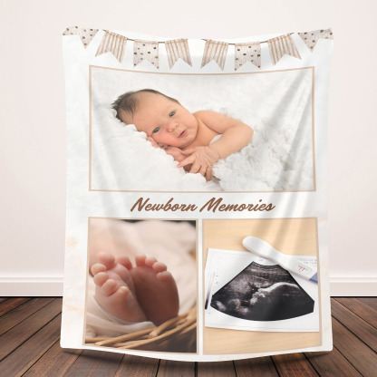 Custom Photos Warm Fleece Blanket for Newborn Baby
