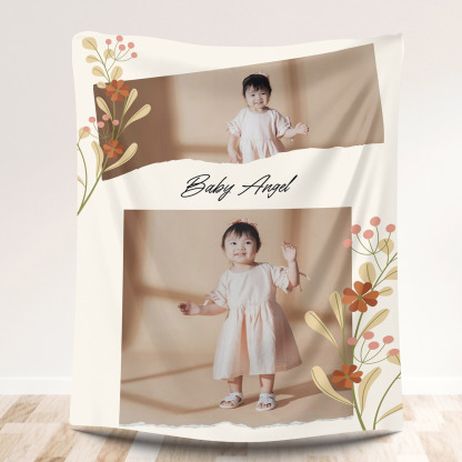 Baby Kids Custom Photos Fleece Blanket