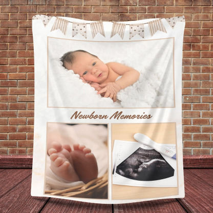 Custom Photos Warm Fleece Blanket for Newborn Baby