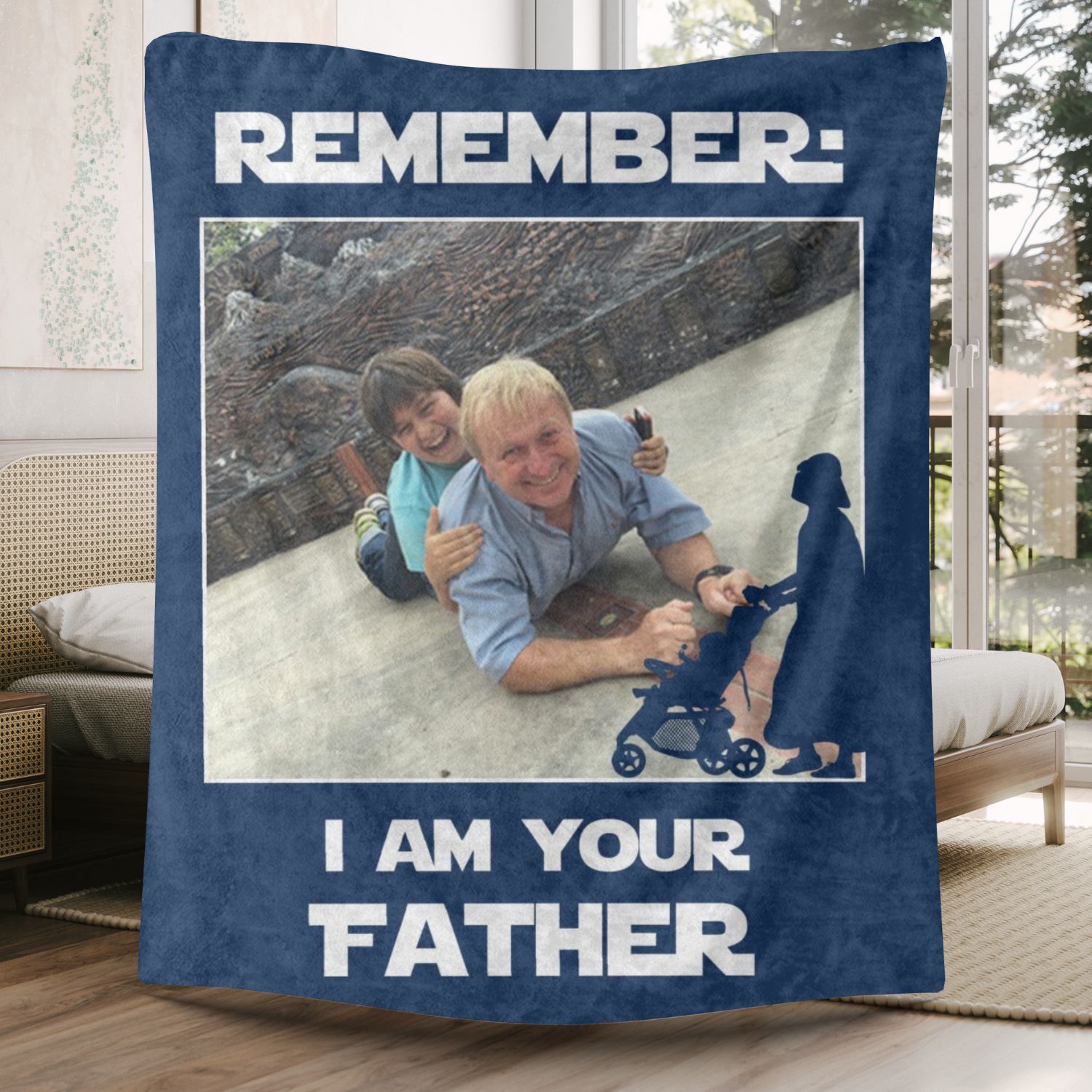 Your Father Blue 1 Photo Fleece Blankets