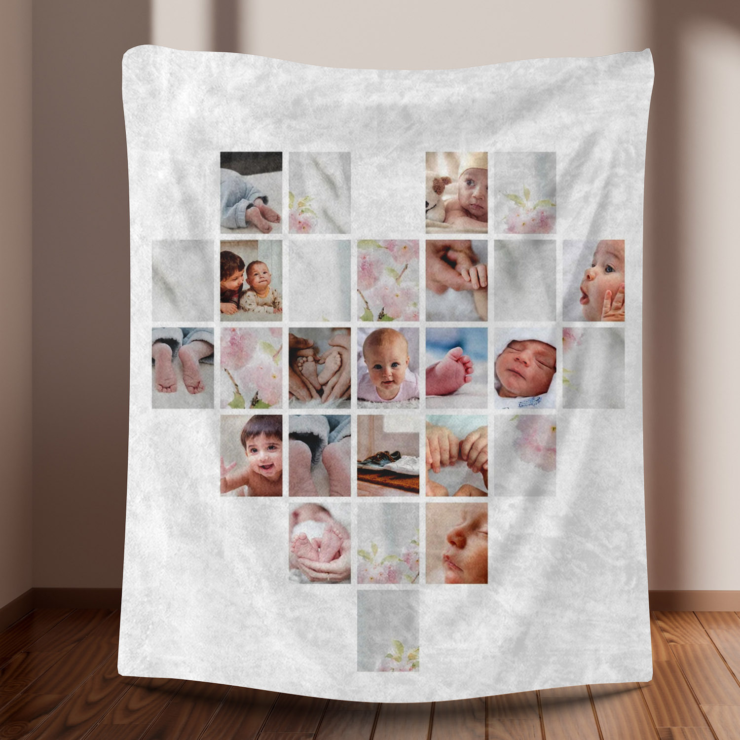 Cute Baby Kids Custom 16 Photos Fleece Blanket