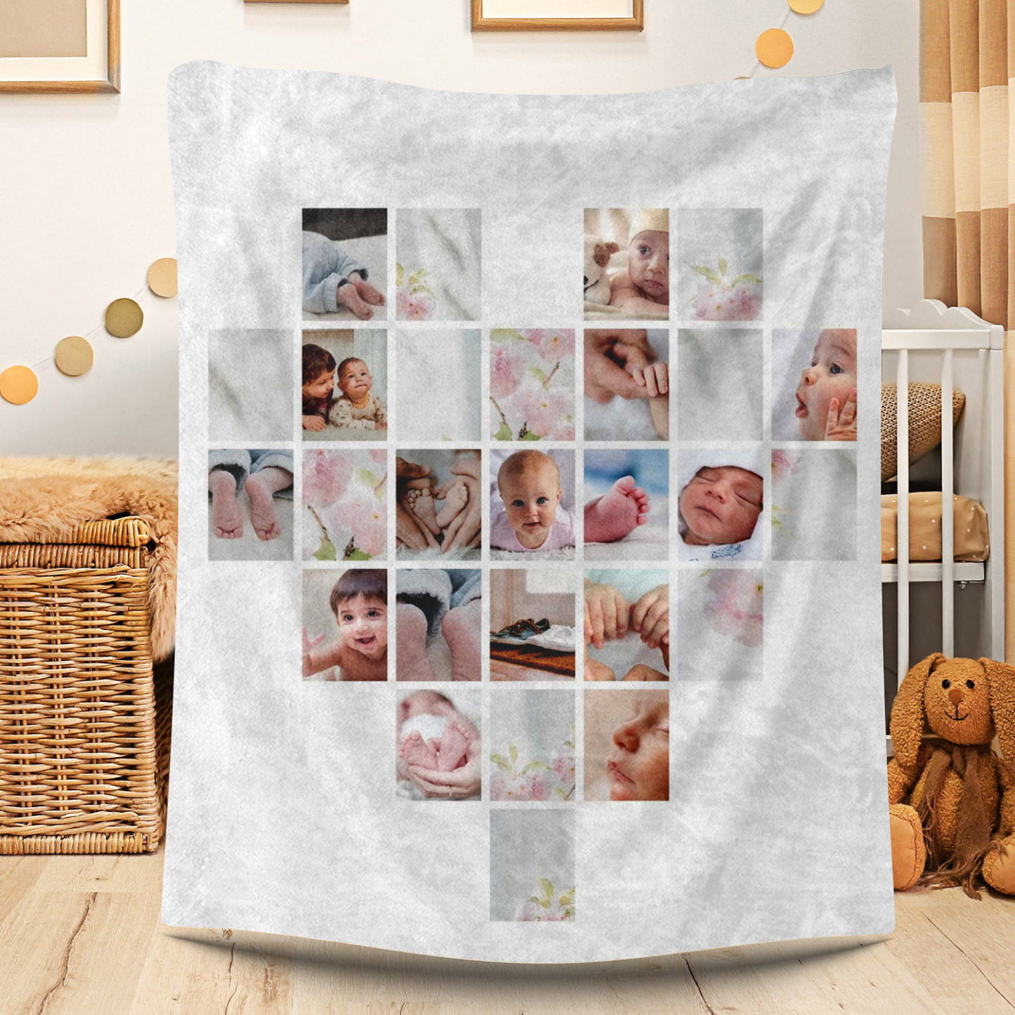 Cute Baby Kids Custom 16 Photos Fleece Blanket