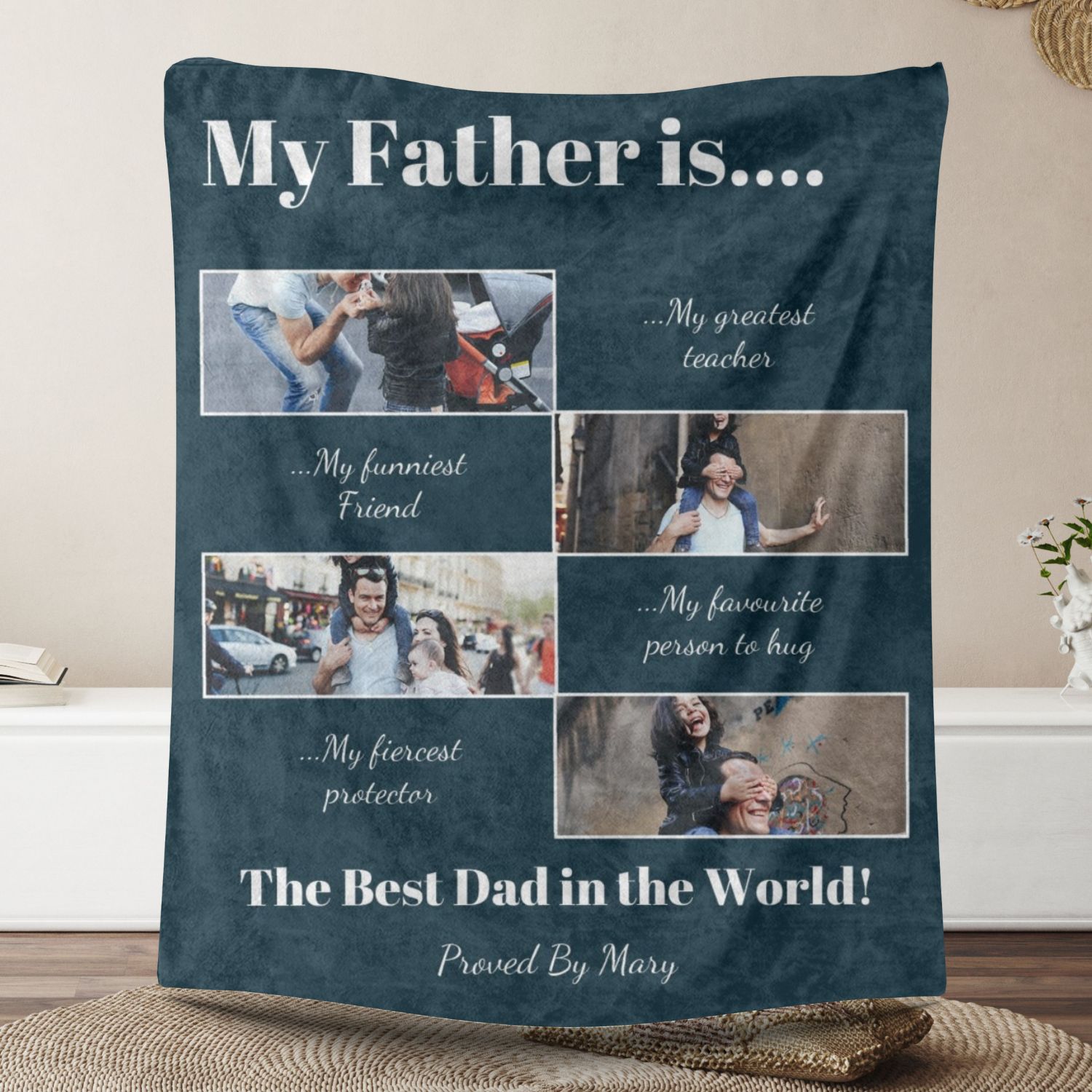My Father 4 Photos Fleece Blankets