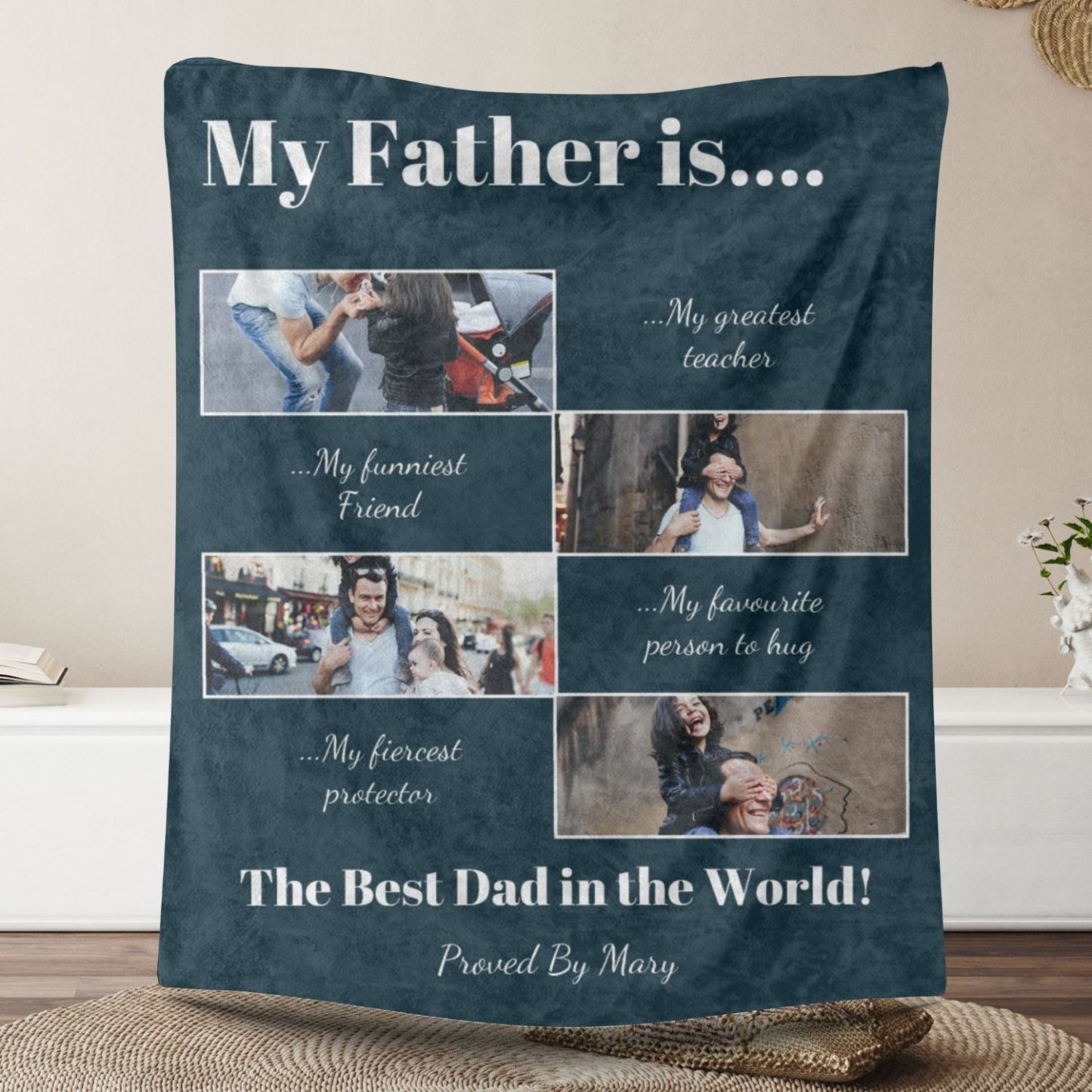 My Father 4 Photos Fleece Blankets
