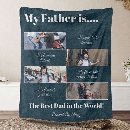 My Father 4 Photos Fleece Blankets
