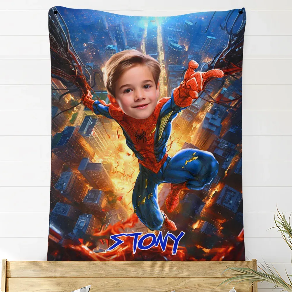 Personalized Hot Superhero At Fire Blanket
