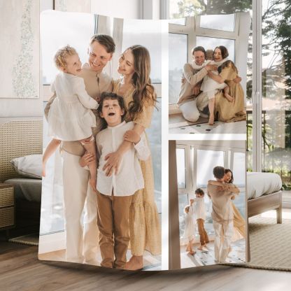 Custom 3 Photos Fleece Blankets for Family