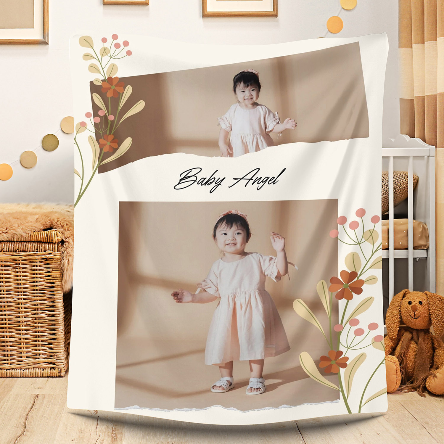 Baby Kids Custom Photos Fleece Blanket