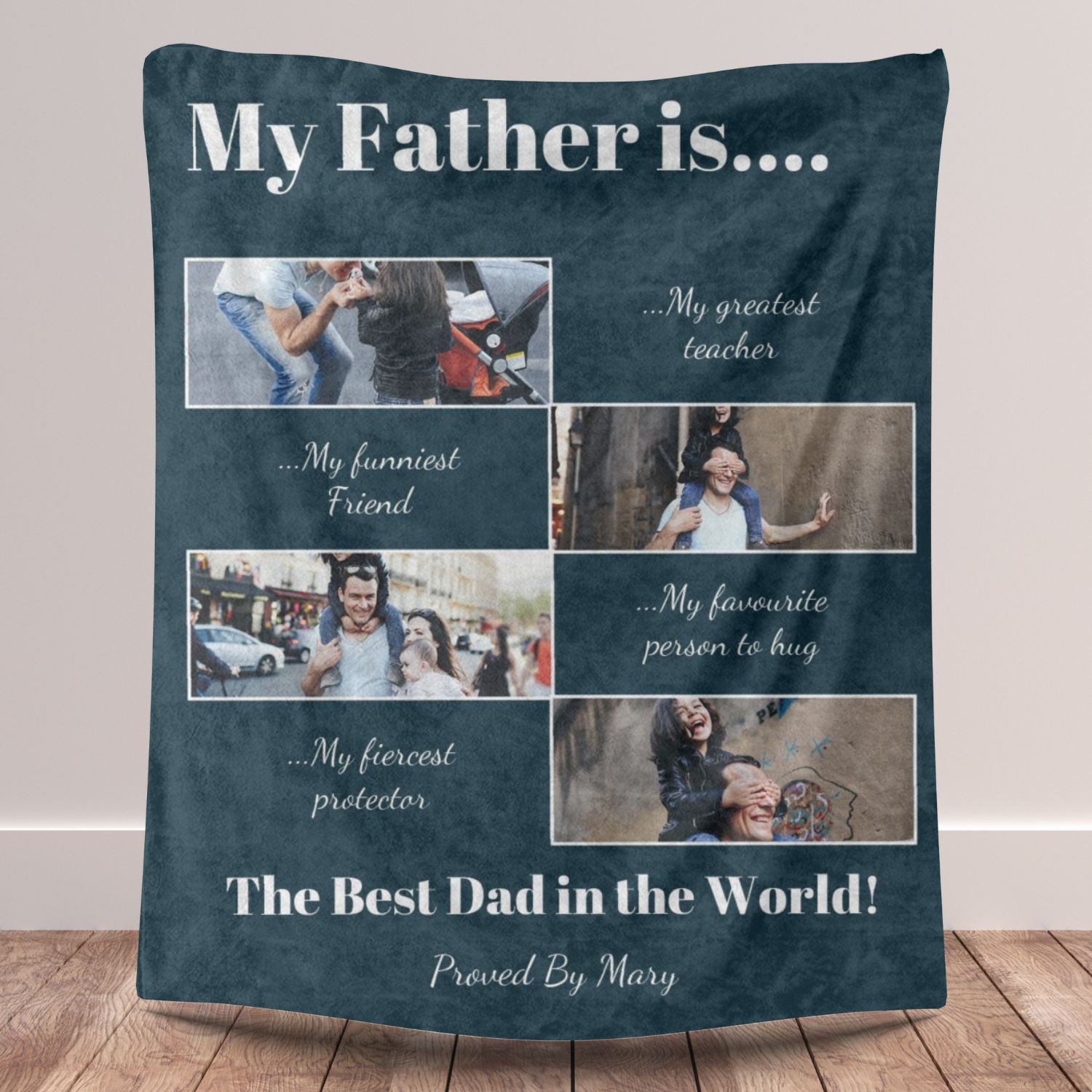 My Father 4 Photos Fleece Blankets