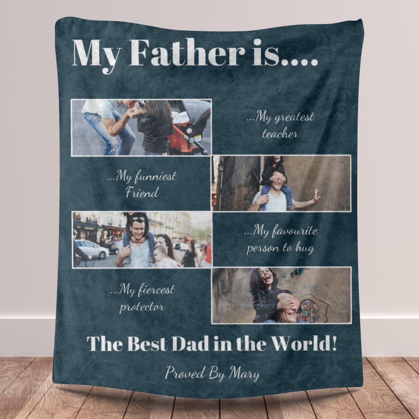 My Father 4 Photos Fleece Blankets