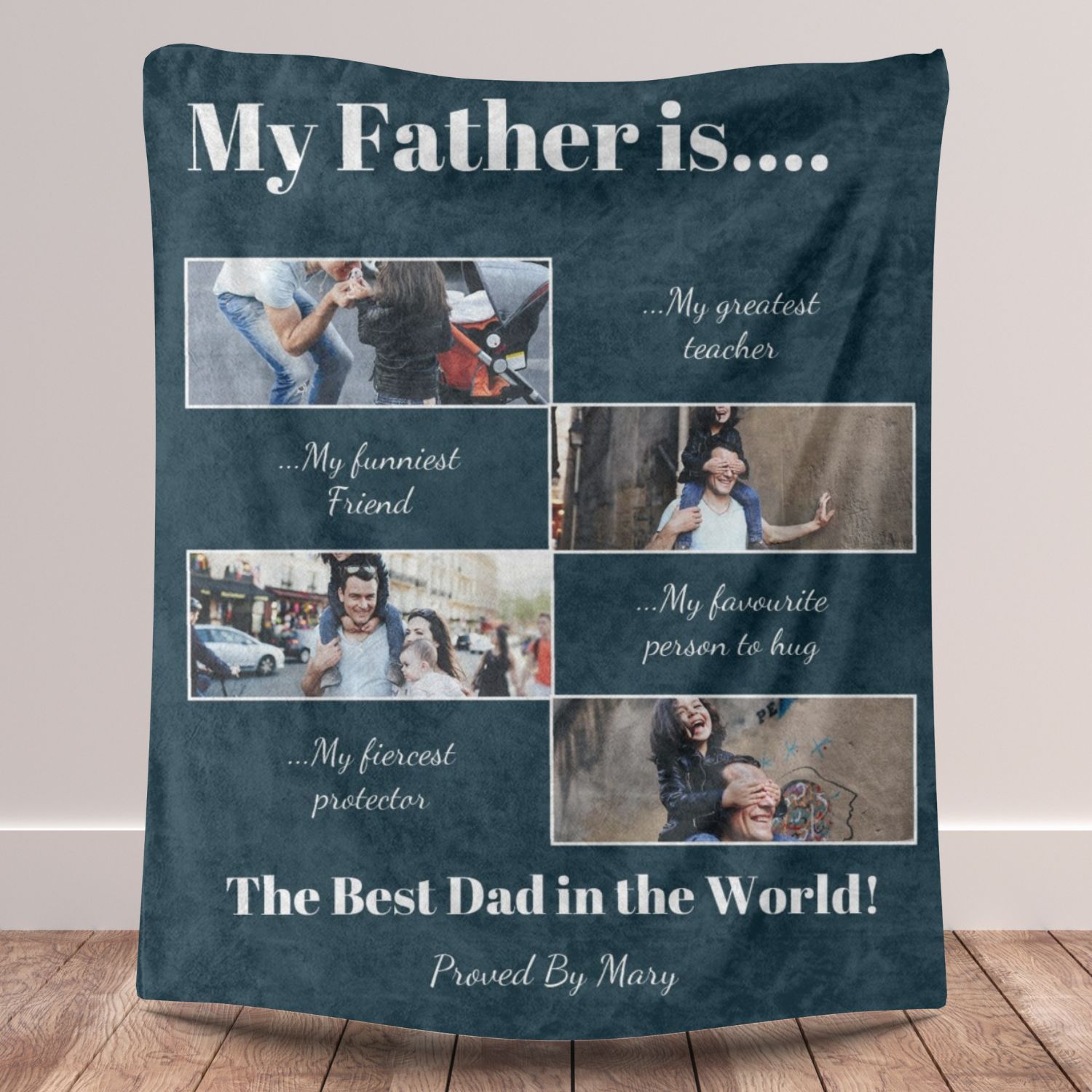 My Father 4 Photos Fleece Blankets