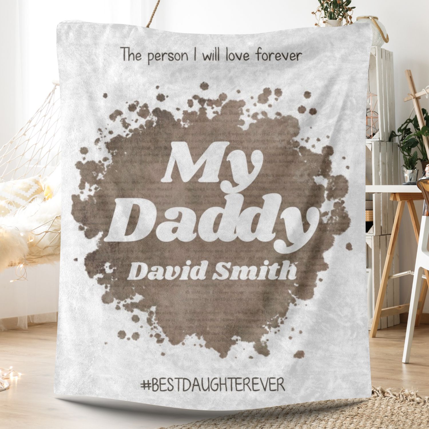I Love Daddy Texture Fleece Blankets