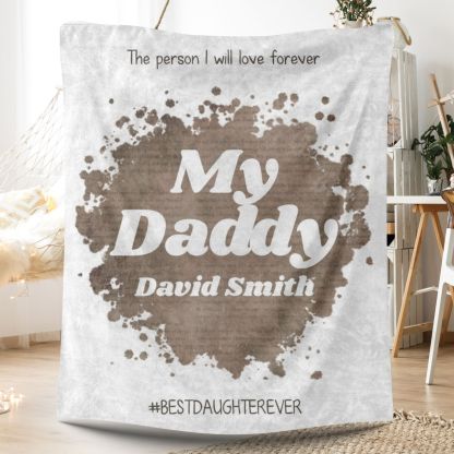 I Love Daddy Texture Fleece Blankets