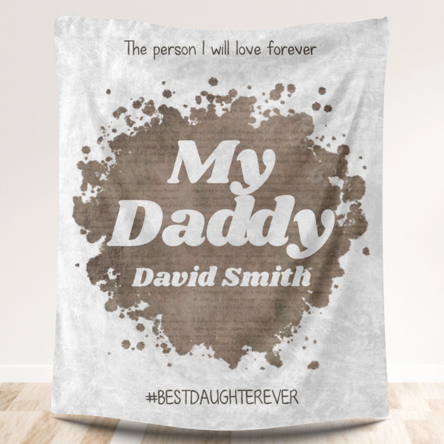 I Love Daddy Texture Fleece Blankets