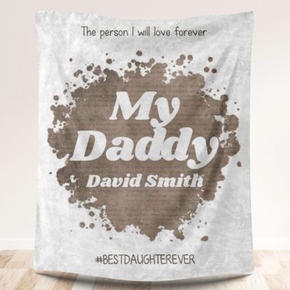 I Love Daddy Texture Fleece Blankets
