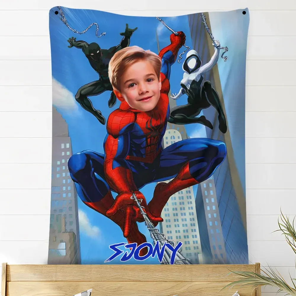Custom Blankets Personalized Hot Spiderman Superhero Blankets