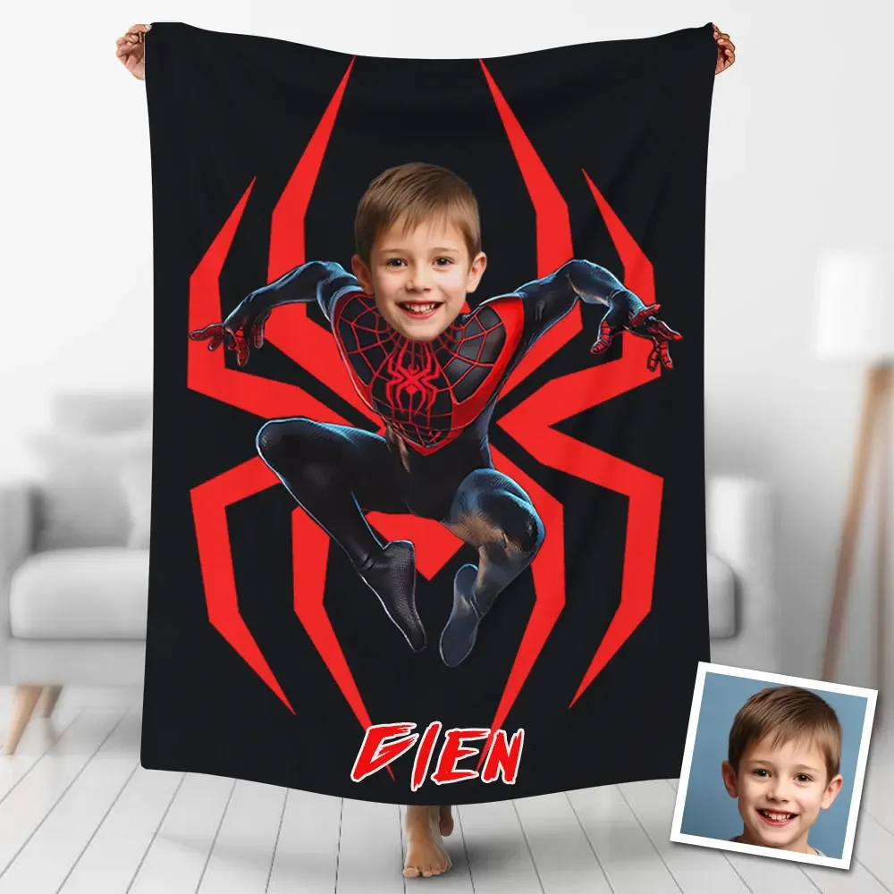 Custom Photo Spider Fleece Blanket