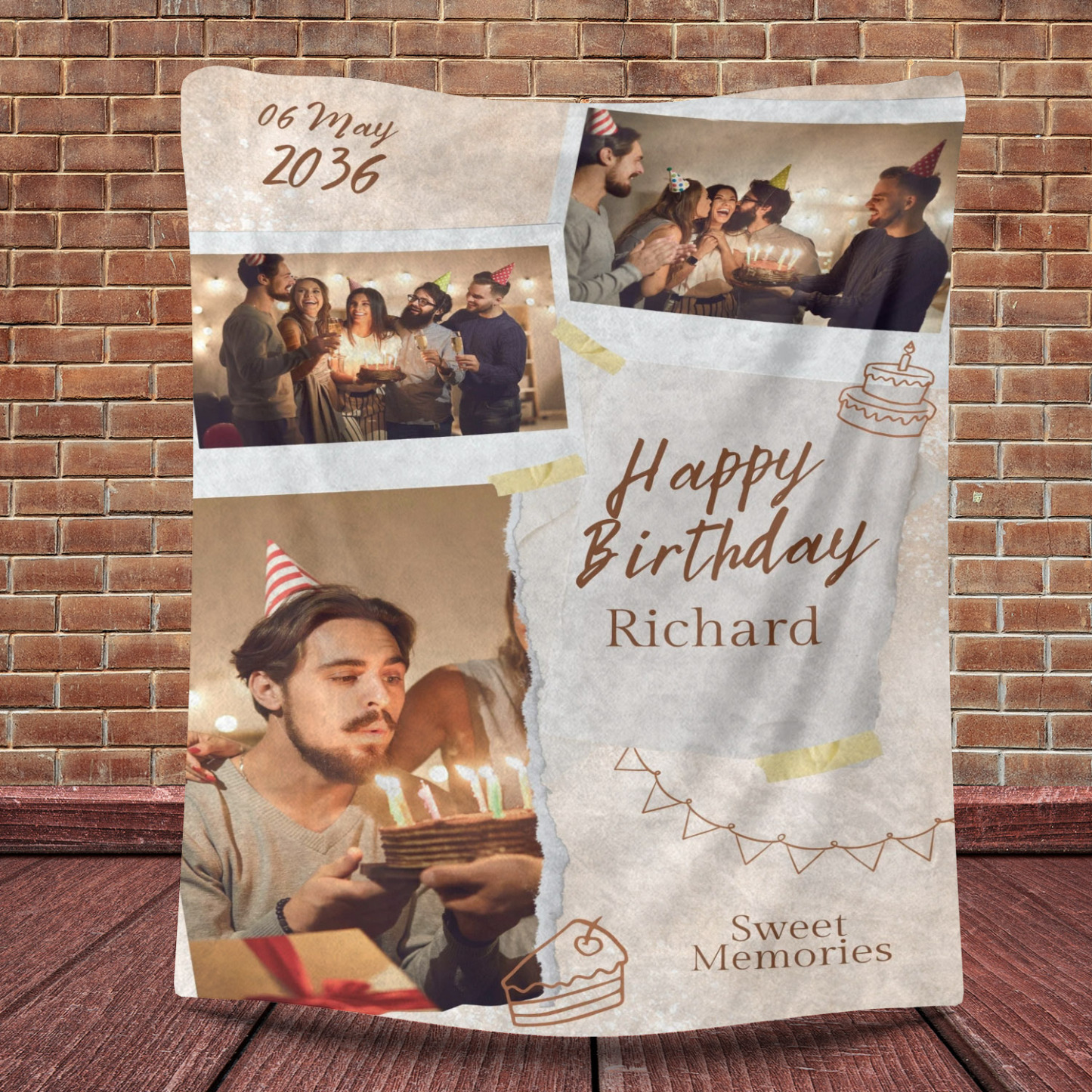 Happy Birthday - Custom Photo Fleece Blanket