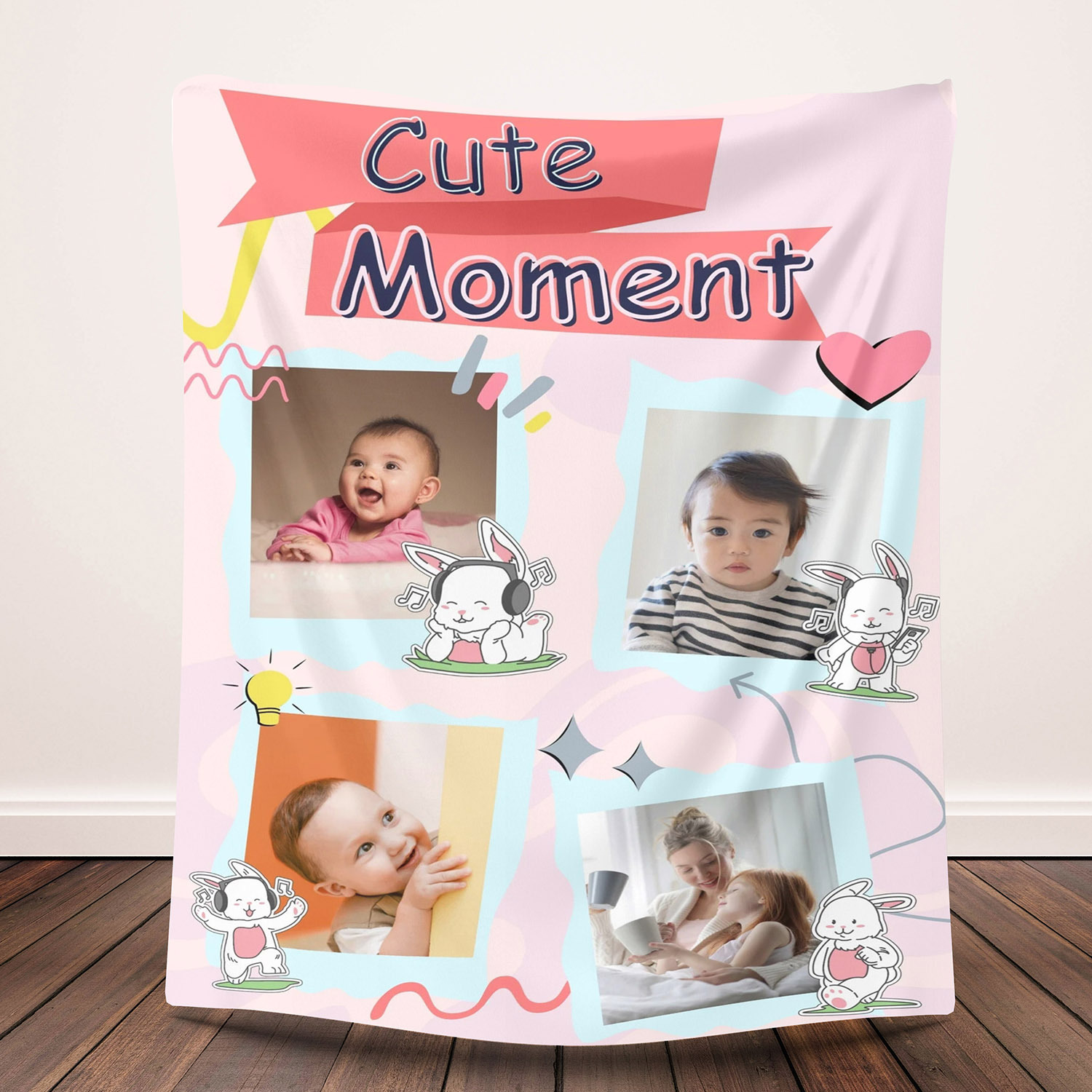 Baby Kids Custom Photos Warm Fleece Blanket