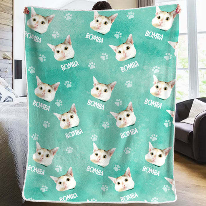 Colorful Paw Prints - Personalized Custom Blanket 