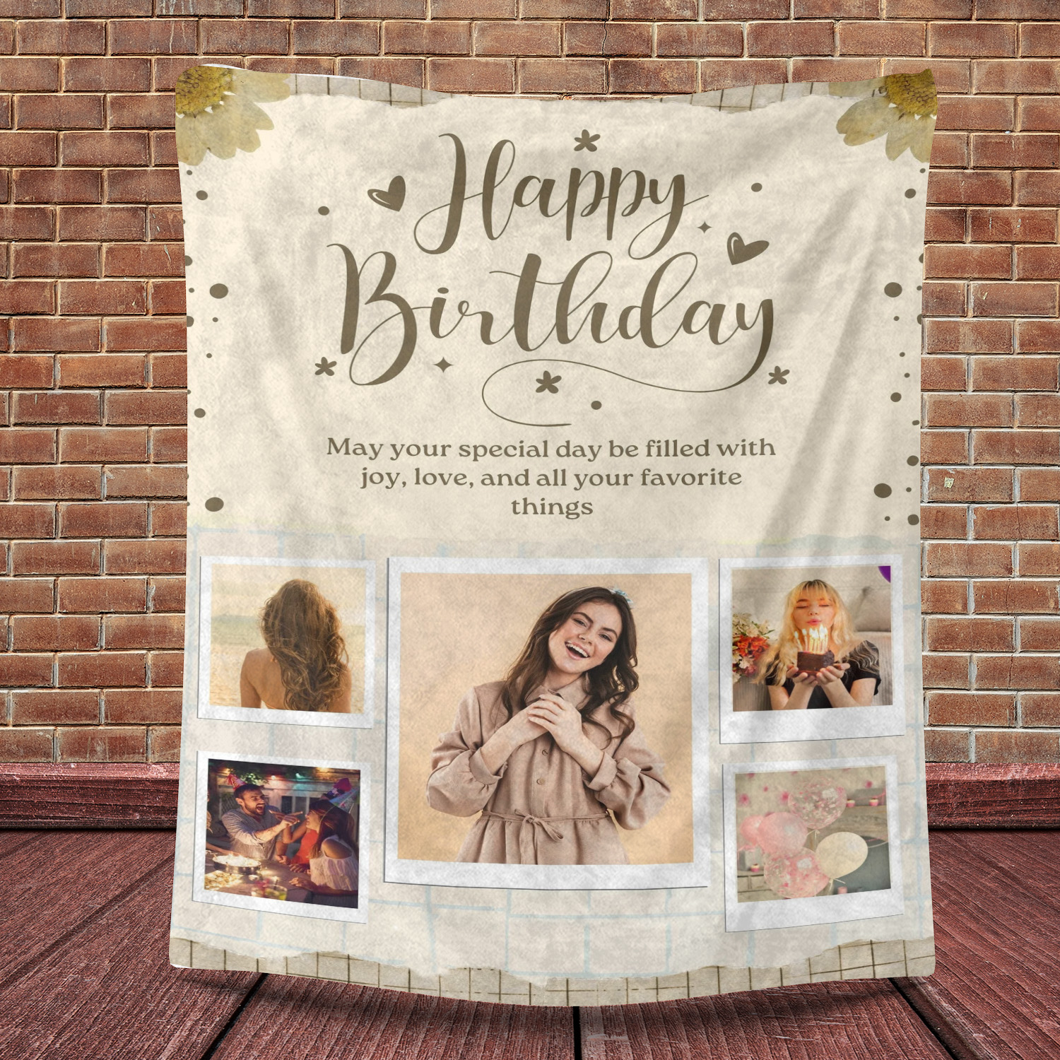 Custom Birthday Photo Fleece Blanket - Unique Gift