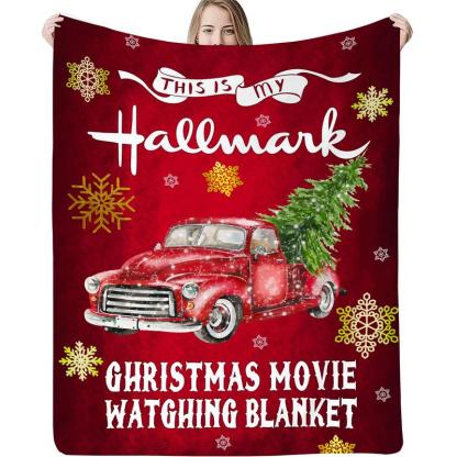 Christmas Car Cartoon Pattern Blanket