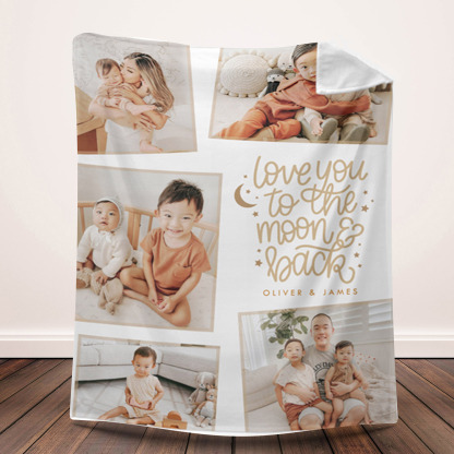 Baby Kids Custom 5 Photos Warm Fleece Blanket