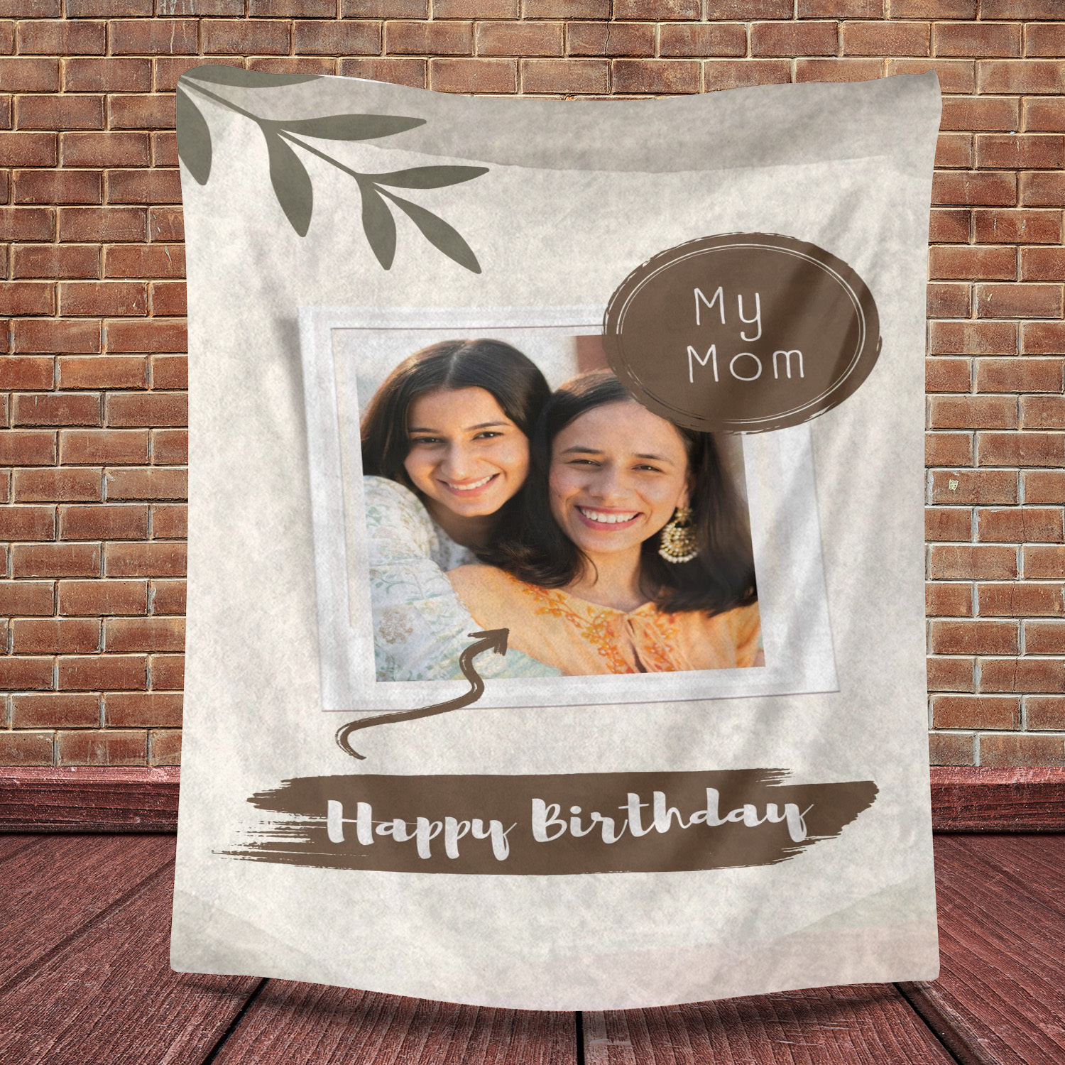 Happy Birthday - Custom Photo Fleece Blanket for My Mom