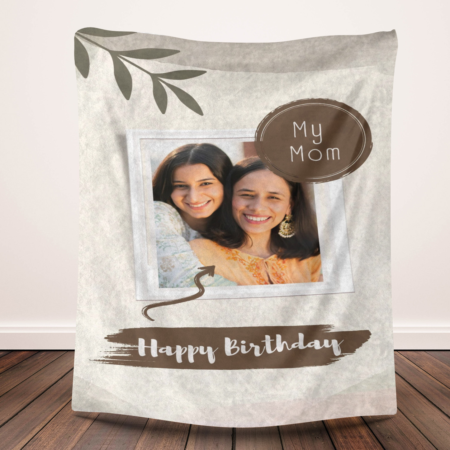 Happy Birthday - Custom Photo Fleece Blanket for My Mom