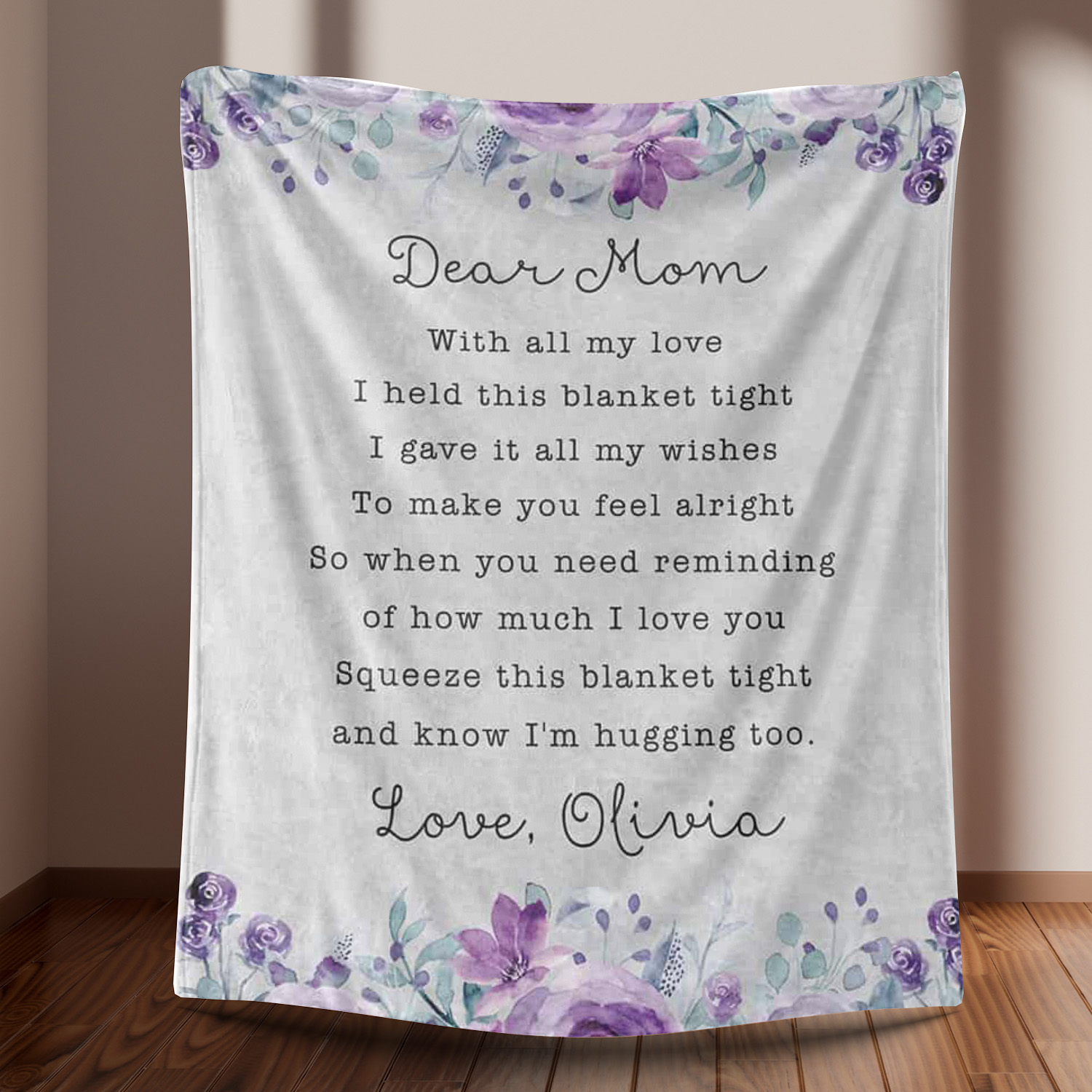 Personalized Mom Letter Blanket