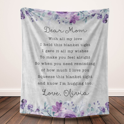 Personalized Mom Letter Blanket