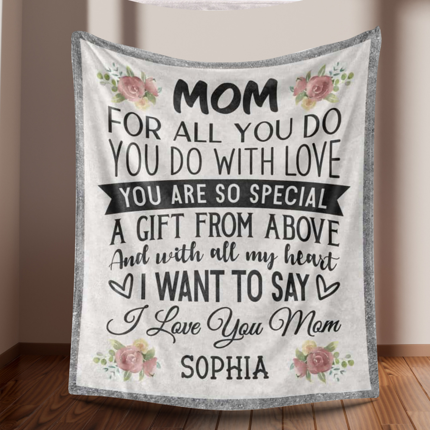 Mom For All You Do With Love - Personalized Mom Letter Blanket