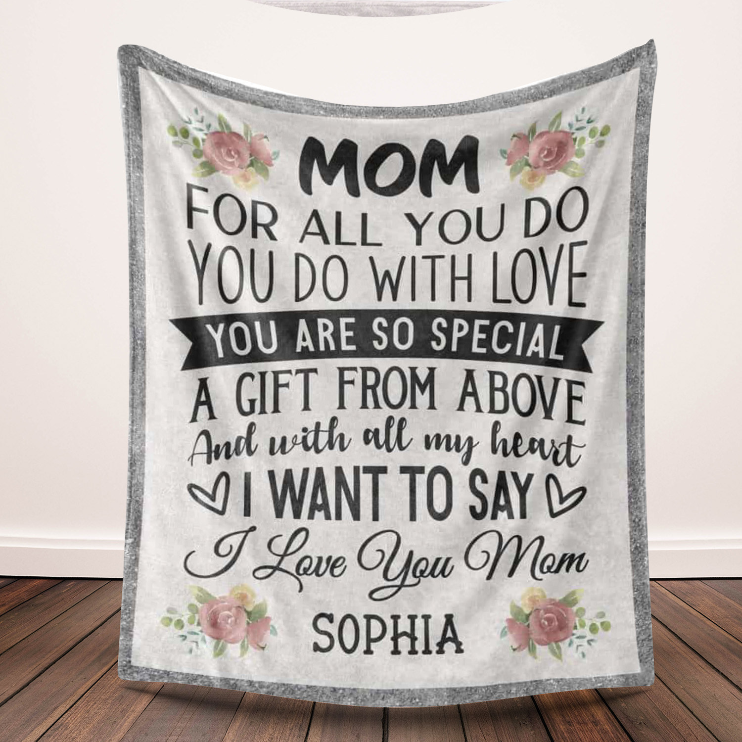 Mom For All You Do With Love - Personalized Mom Letter Blanket