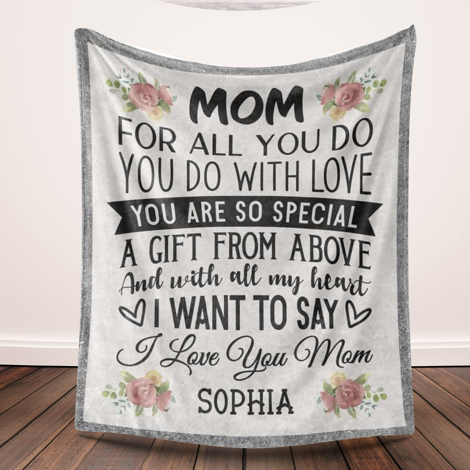 Mom For All You Do With Love - Personalized Mom Letter Blanket