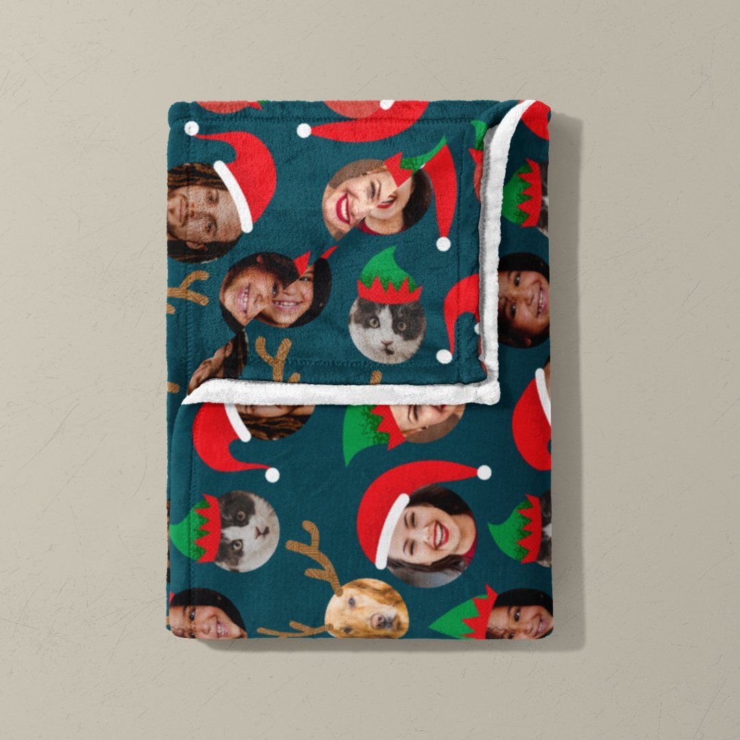 Christmas Crew Six Photos Fleece Blanket