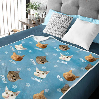 Colorful Paw Prints - Personalized Custom Blanket 