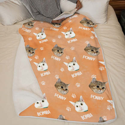 Colorful Paw Prints - Personalized Custom Blanket 