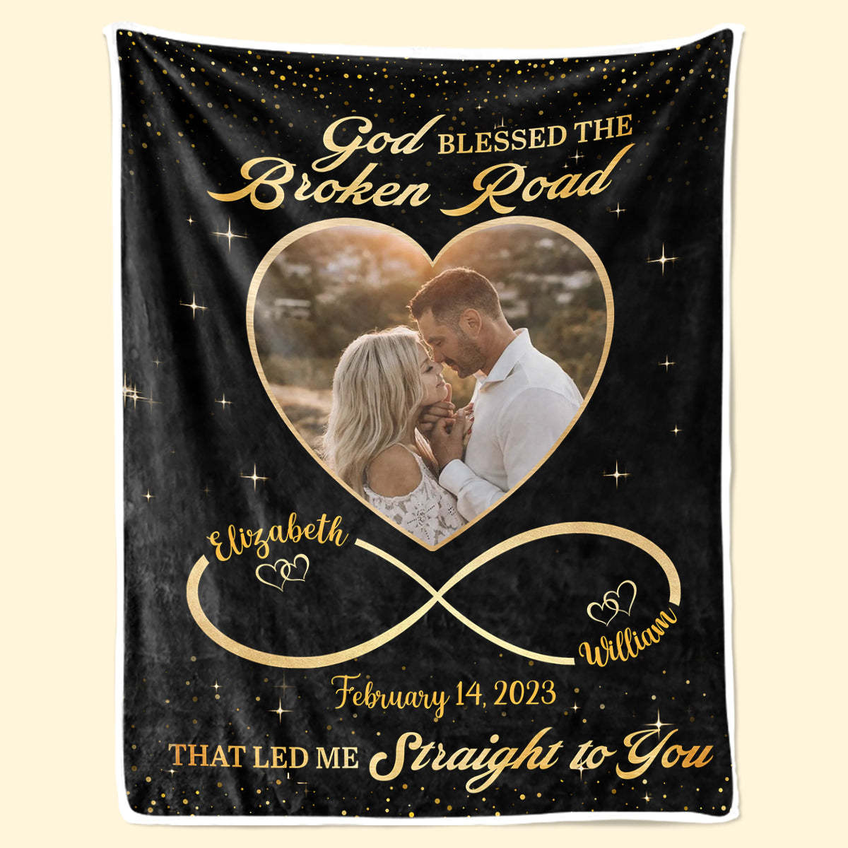 Custom Photo I Love You Forever And Always - Couple Personalized Custom Blanket 
