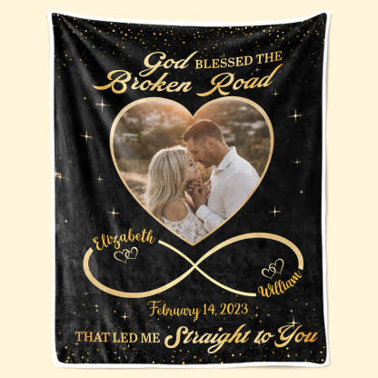 Custom Photo I Love You Forever And Always - Couple Personalized Custom Blanket 