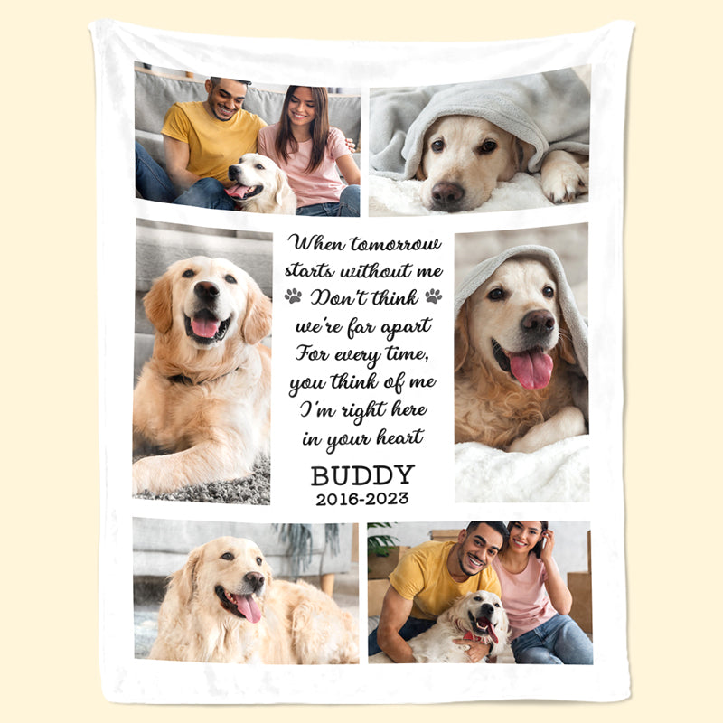 Custom Photo I'm Right Here In Your Heart - Memorial Personalized Custom Blanket
