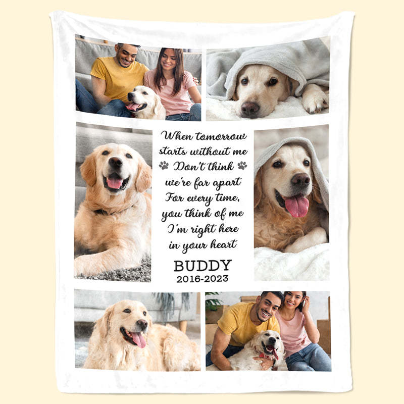 Custom Photo I'm Right Here In Your Heart - Memorial Personalized Custom Blanket