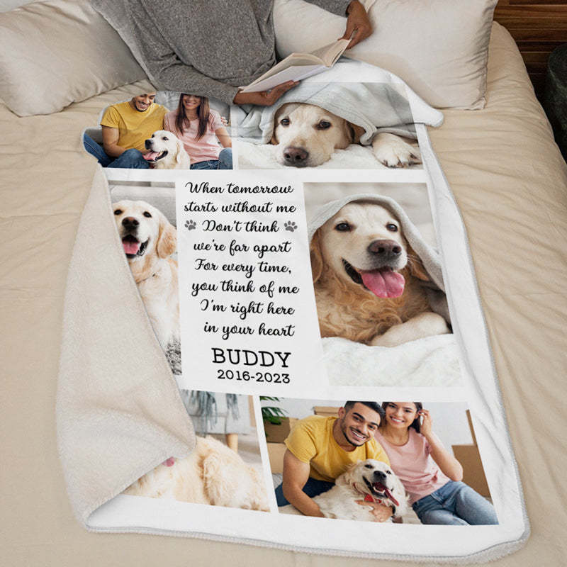 Custom Photo I'm Right Here In Your Heart - Memorial Personalized Custom Blanket