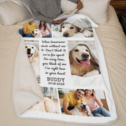 Custom Photo I'm Right Here In Your Heart - Memorial Personalized Custom Blanket