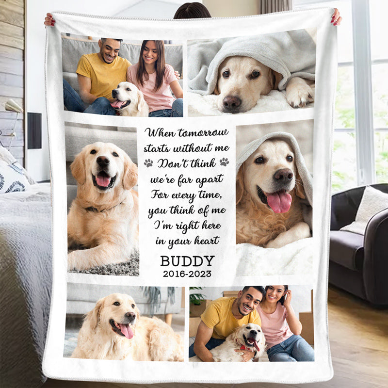 Custom Photo I'm Right Here In Your Heart - Memorial Personalized Custom Blanket